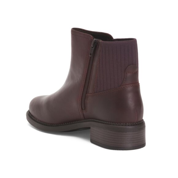 CLARKS Bordeaux Wide Leather Maye Palm Comfort Booties - Picture 2 of 2